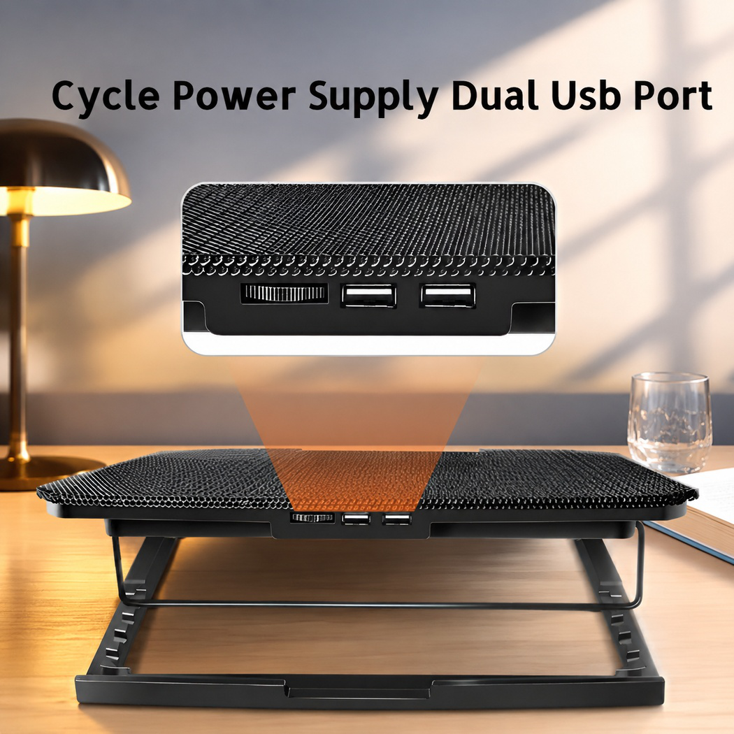 Laptop cooling stand with adjustable height