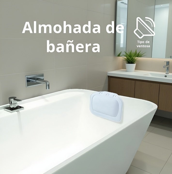 Almohada para bañera fácil de instalar y limpiar