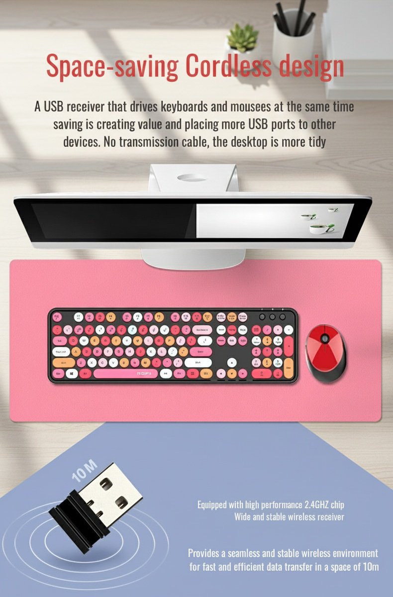 Silent click wireless mouse included in combo