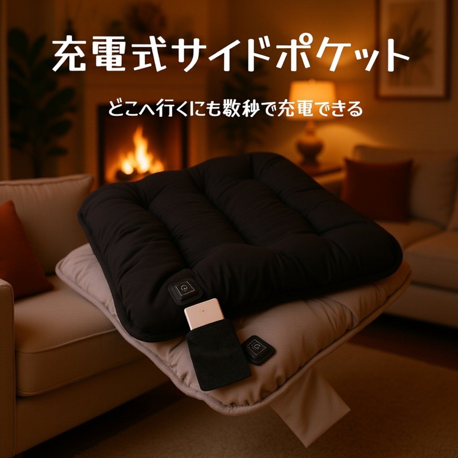 冬季発熱USB充電式シートクッション