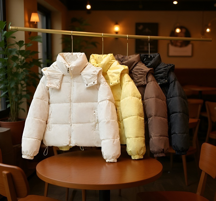 Loose fit cropped jacket for students in cotton fabric