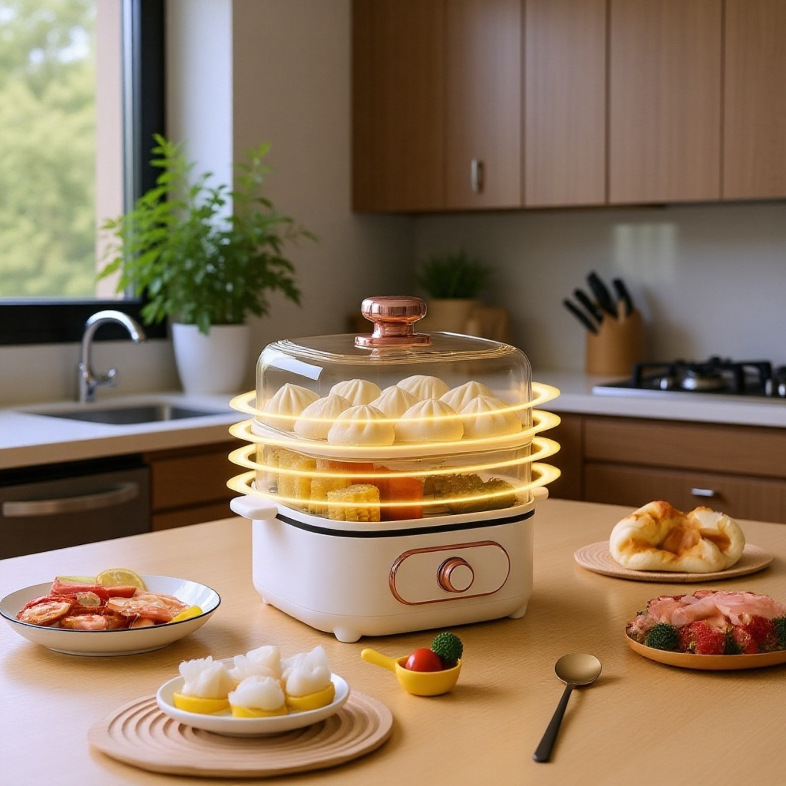 Elektrischer Multifunktions-Dampfgarer für den Haushalt, Küchengerät