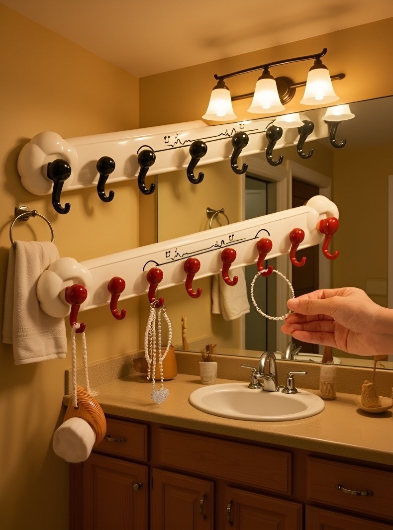 욕실 벽정리 필수 아이템 후크 디테일