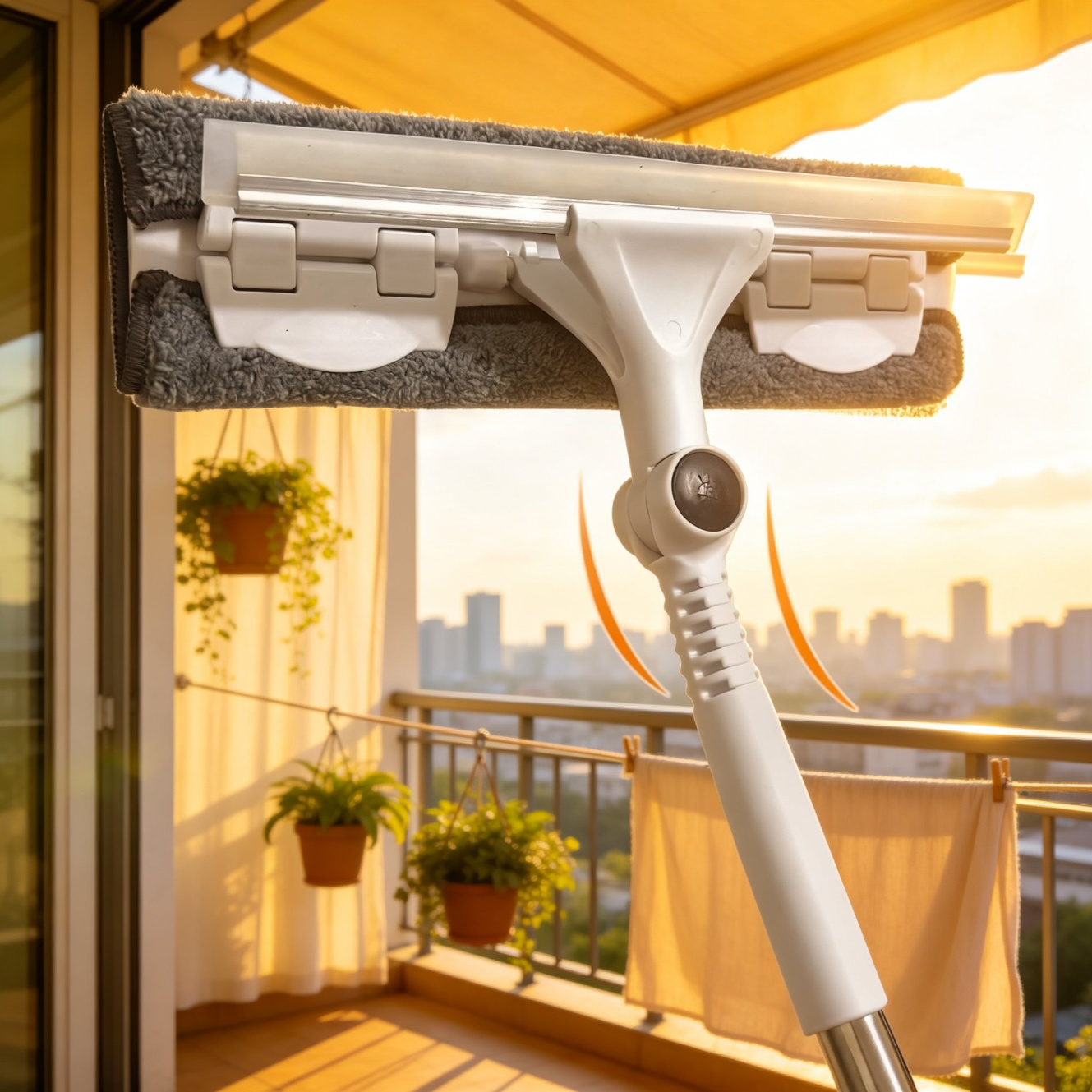 Verlängerbarer Fensterreiniger für hohe Fenster, Haushalt, doppelseitig