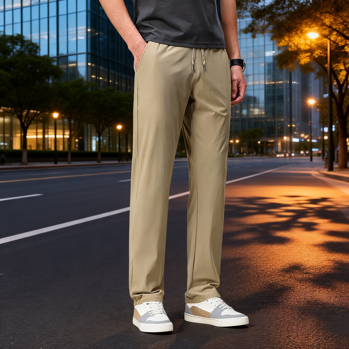 アイスシルクメンズカジュアルパンツ