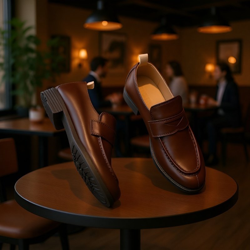 구둣발녀는 단화를 신은 채찍질하다 로퍼 여성 단화