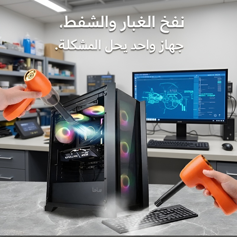 مكنسة محمولة للسيارة مع وظيفة نفخ وشفط