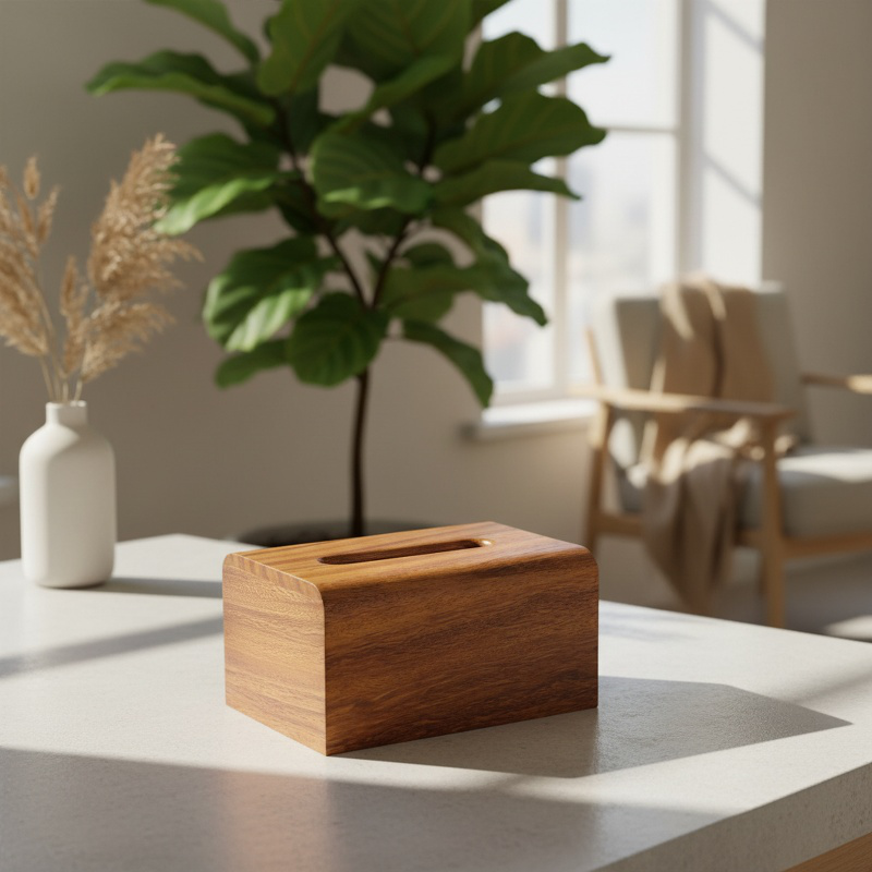 Boîte à mouchoirs multifonction en bois