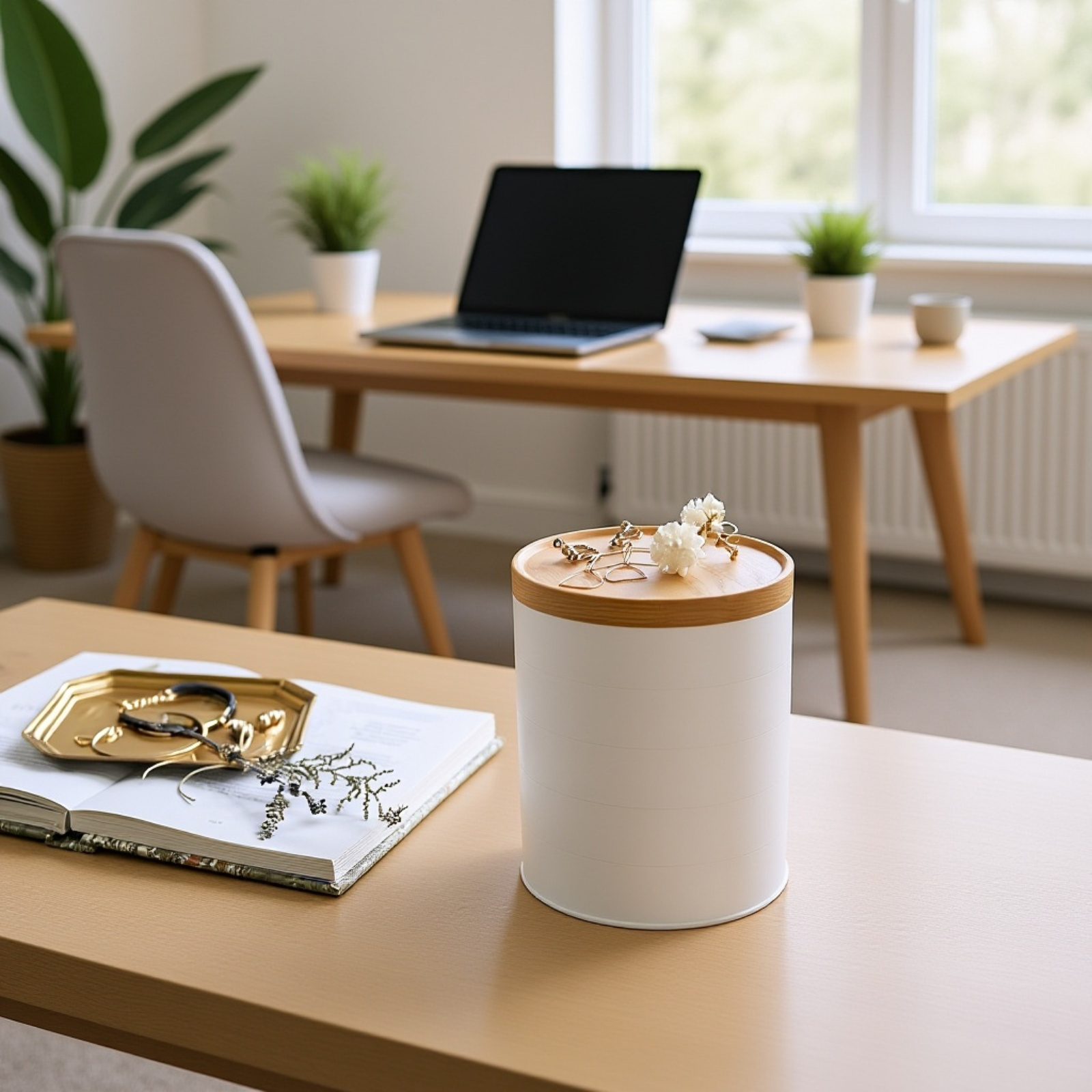 多層デスクトップベルベット防塵ジュエリー収納ボックス ネックレス・アクセサリーケース