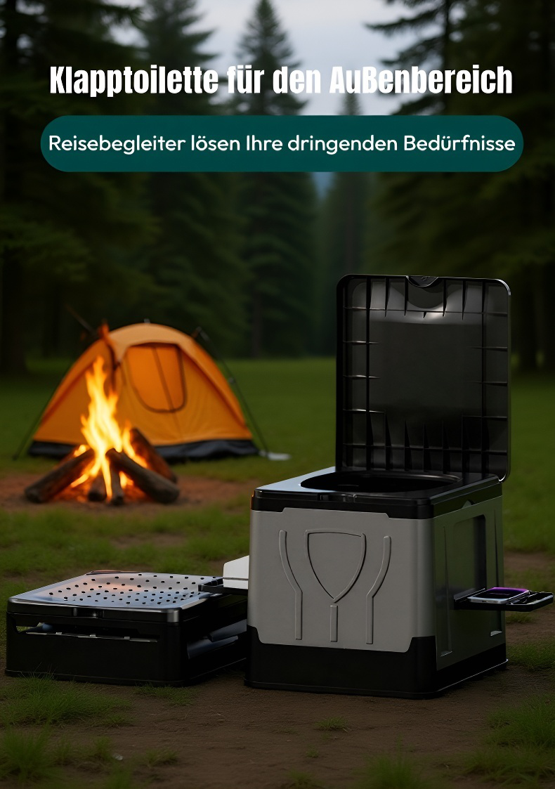 Tragbare klappbare Notfalltoilette für Auto und Outdoor im Einsatz
