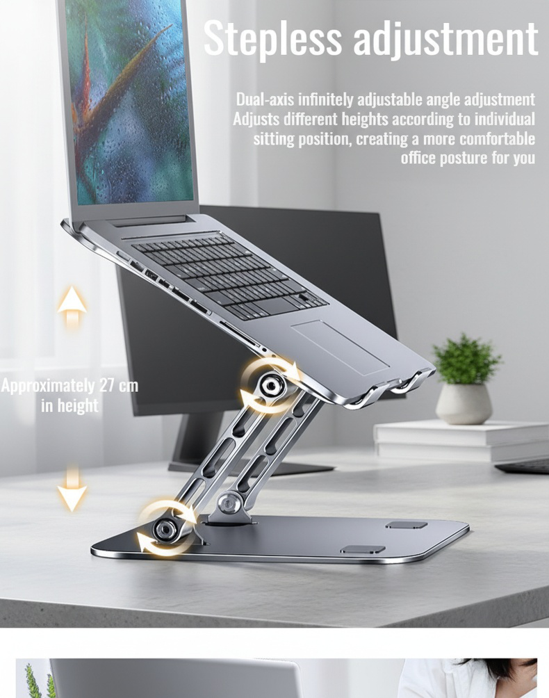 Laptop stand raising computer for comfortable viewing