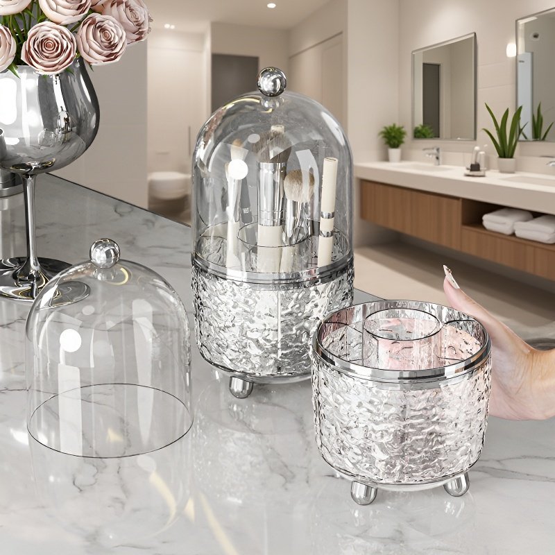 Transparent makeup brush storage bucket for dust protection