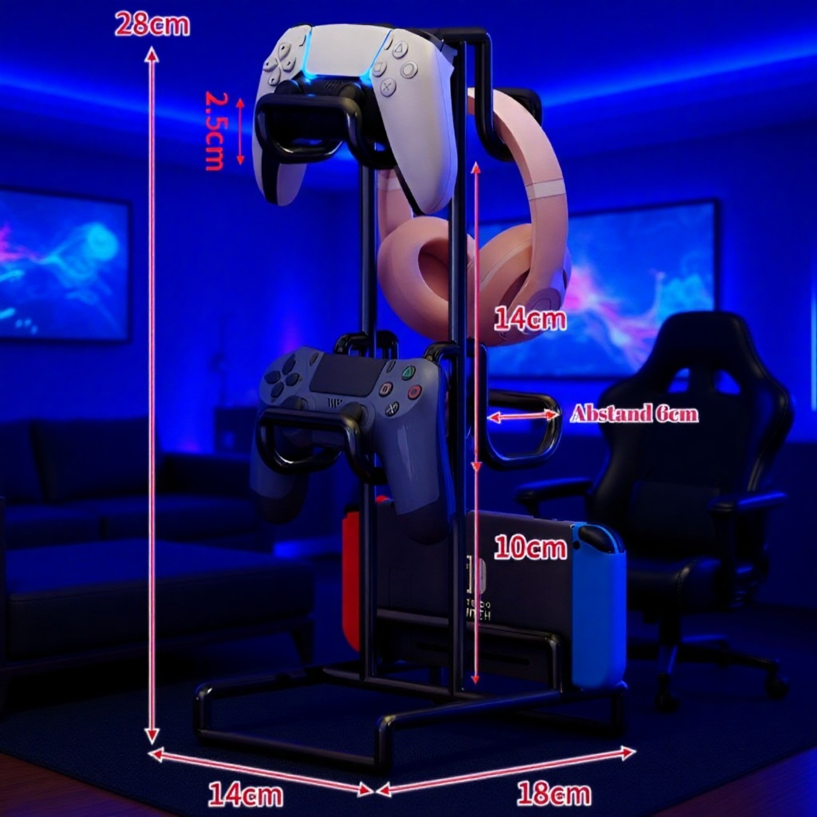 Spielcontroller-Ständer, Kopfhörer-Halterung, Tisch-Aufbewahrungsregal, praktisches Gadget