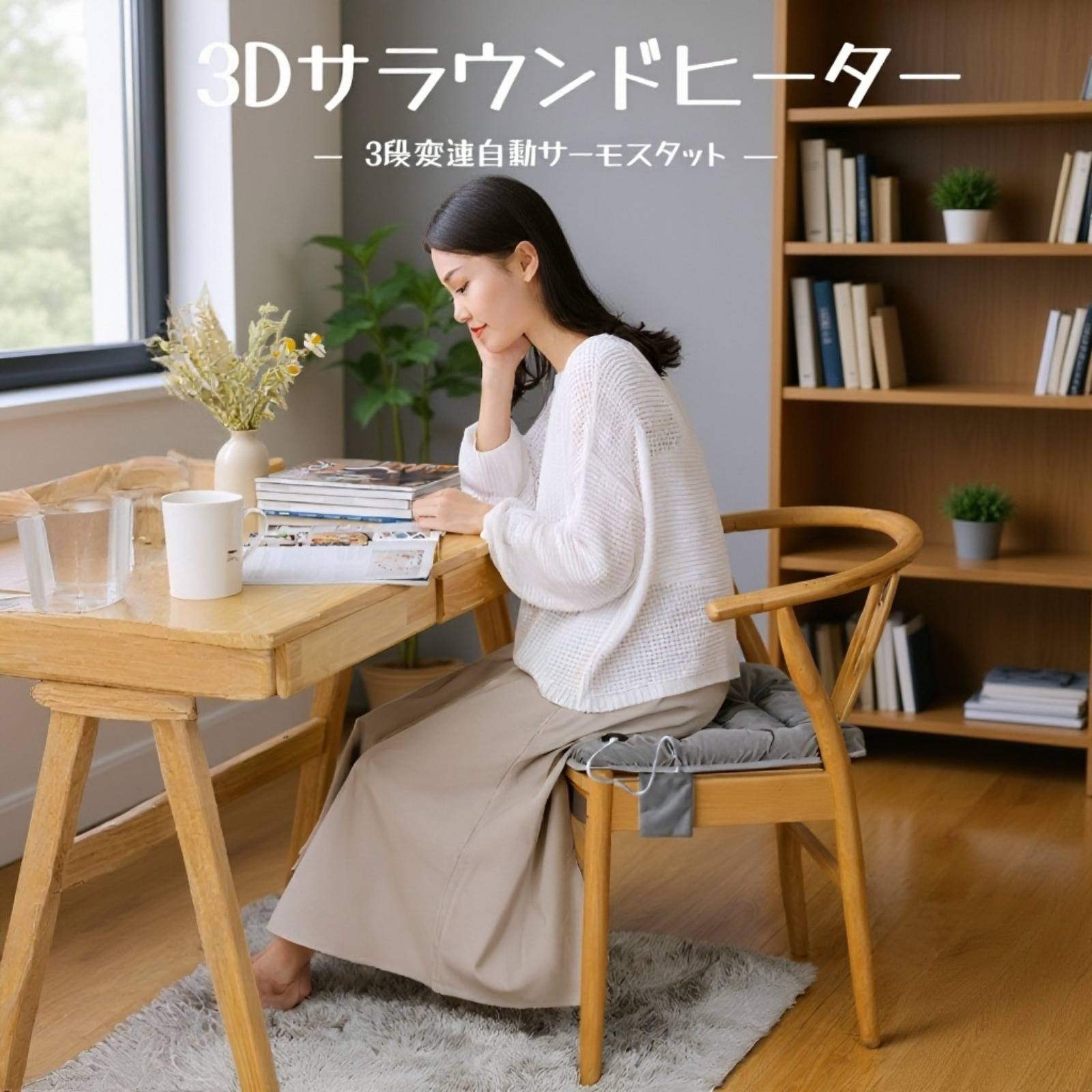 冬季発熱USB充電式シートクッション