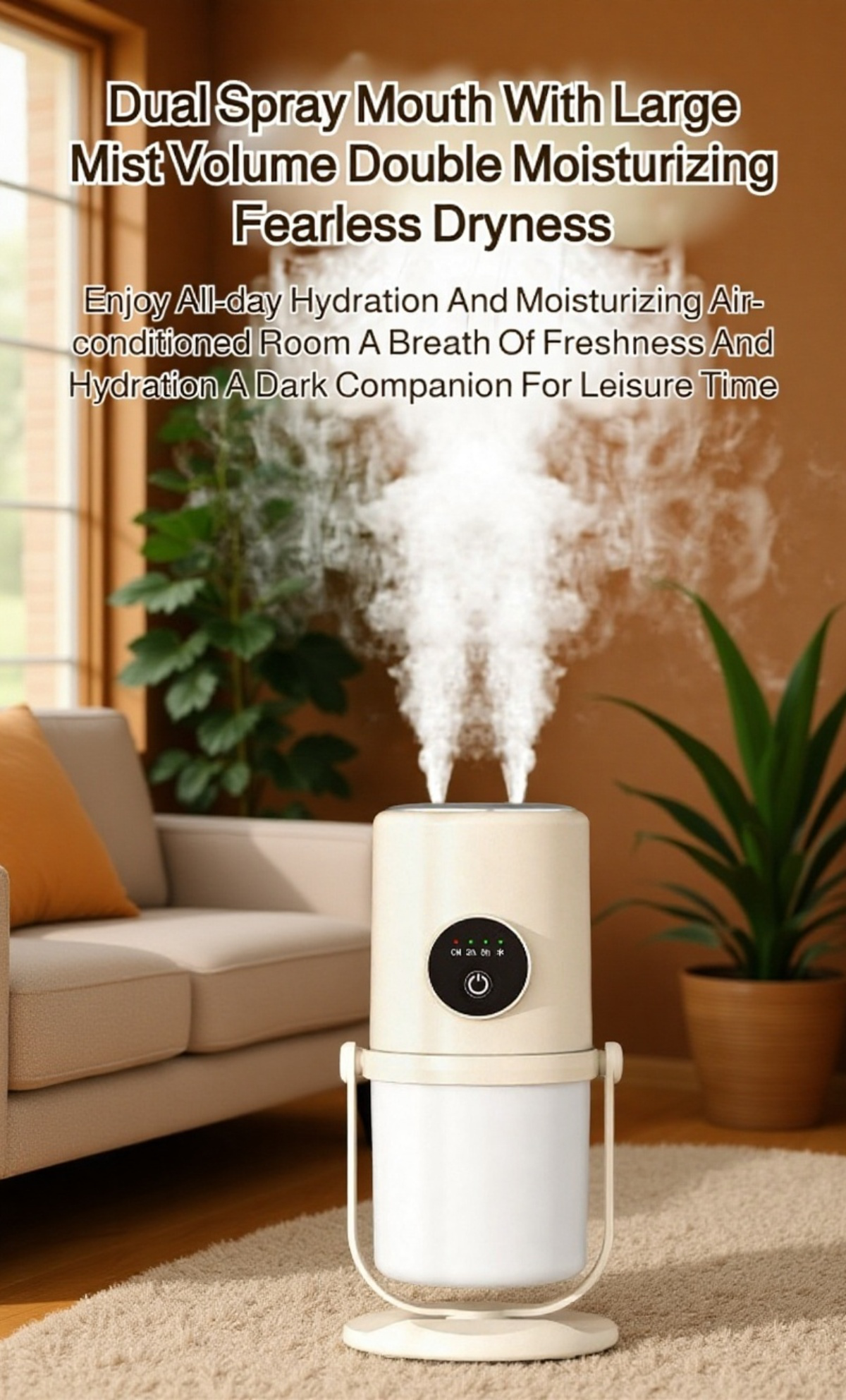 Portable humidifier with soothing night light feature