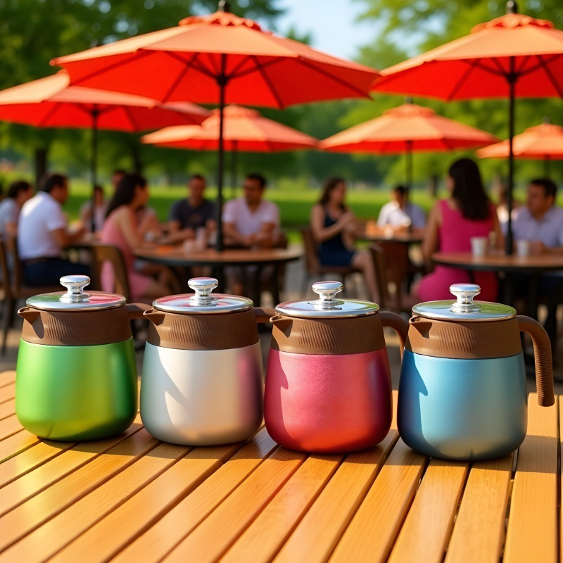 Tetera de gran capacidad con interior de titanio y función de separación, color uniforme