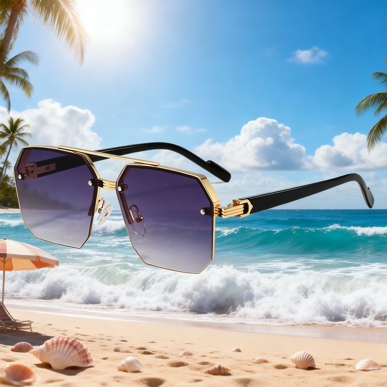 Sports Glasses with Metal Embellishment Antifog Sunscreen Blurred Vision