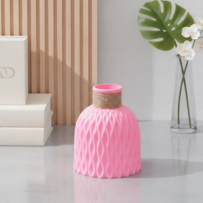 Pineapple-patterned plastic vase, simple, durable, suitable for home use, decorative vase, water rip