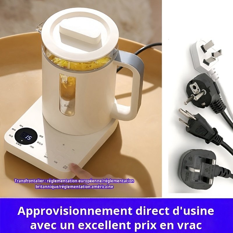 Bouilloire de santé en verre domestique multifonction, pour cuire l'eau, le thé et les remèdes