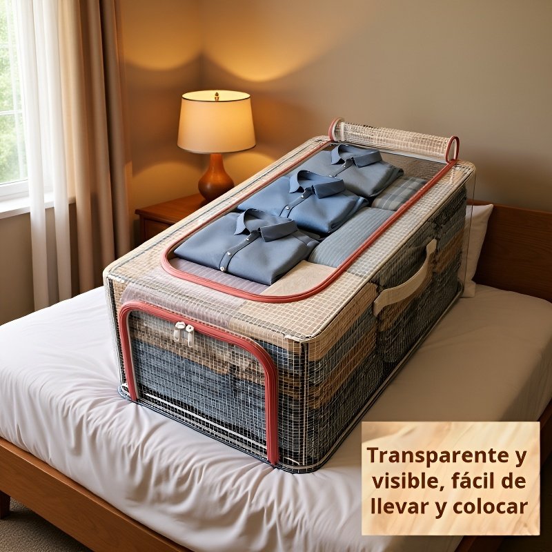 Nueva caja de almacenamiento de ropa de malla de PVC transparente, caja de almacenamiento de ropa pa