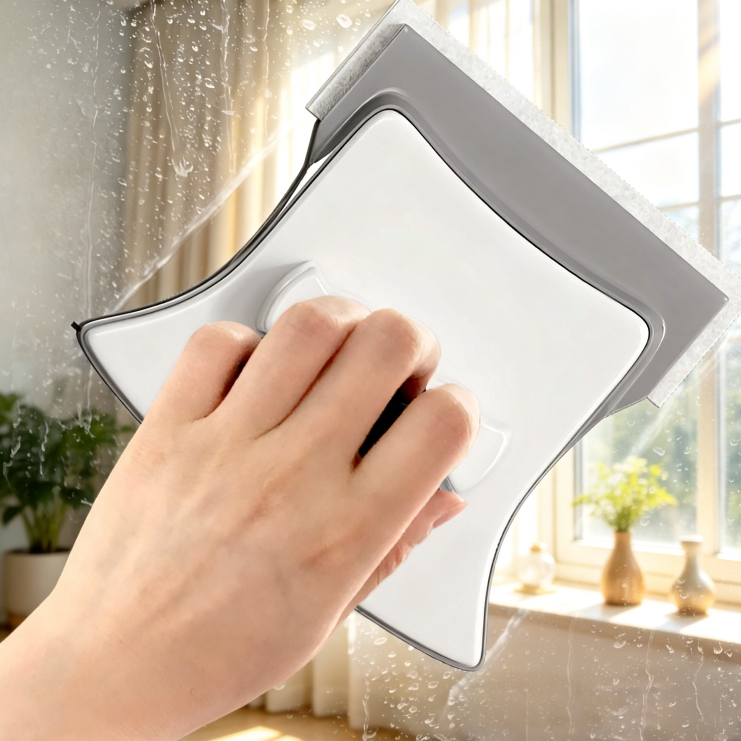 Limpiador de ventanas de doble cara con imán fuerte