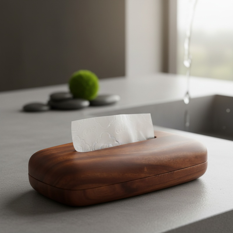 Boîte à mouchoirs multifonction en bois