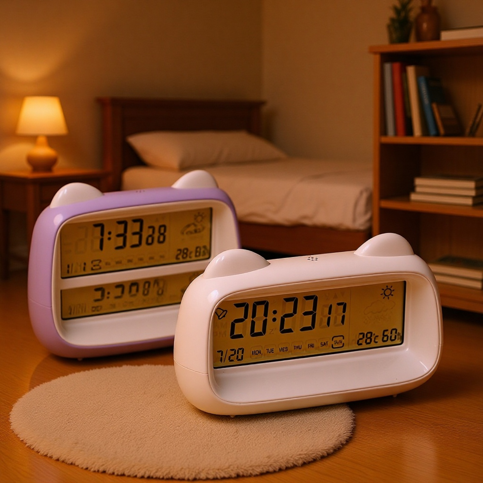 猫デザイン多機能アラームクロック