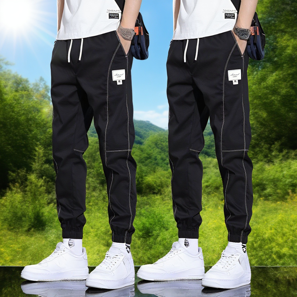 メンズハーレムジョガーパンツ正面全身コーデ