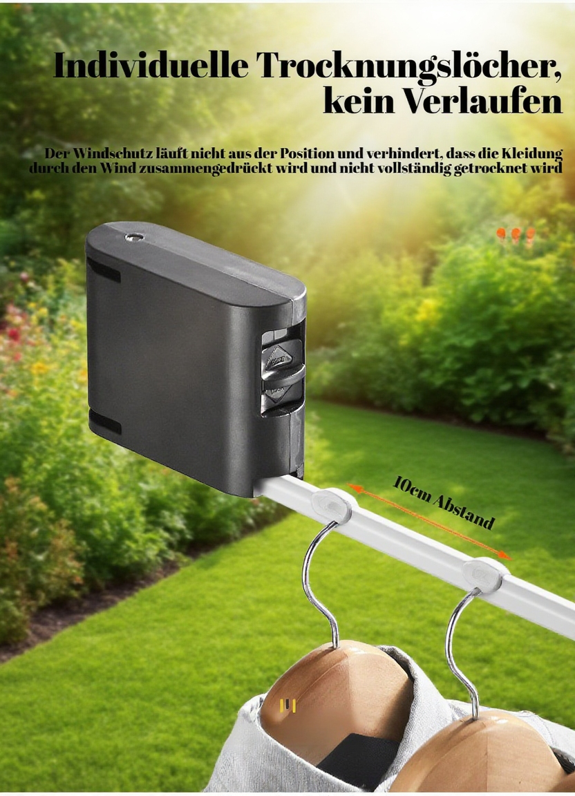 Platzsparende quadratische Wäscheleine aus ABS