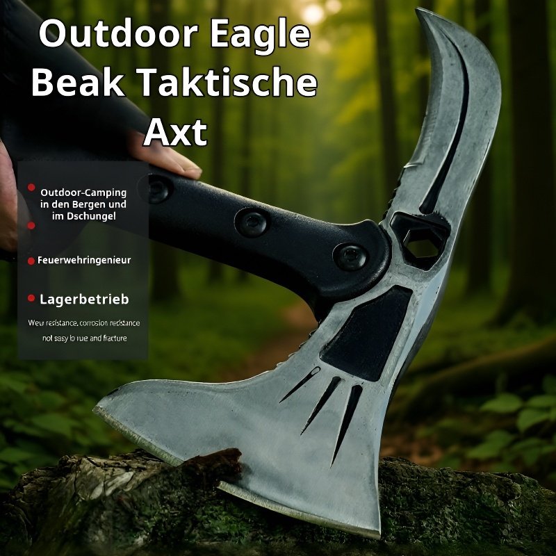 Multifunktionale taktische Axt für Outdoor – Baumfällen und Hacken, große Soldatenaxt