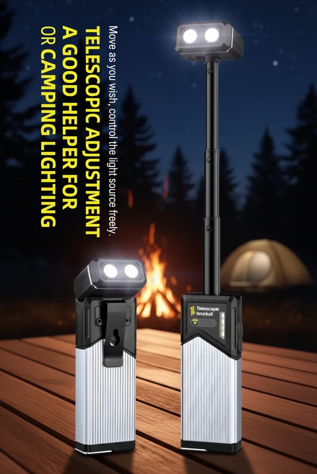 Versatile LED Work Light with Rotating and Stretchable Features