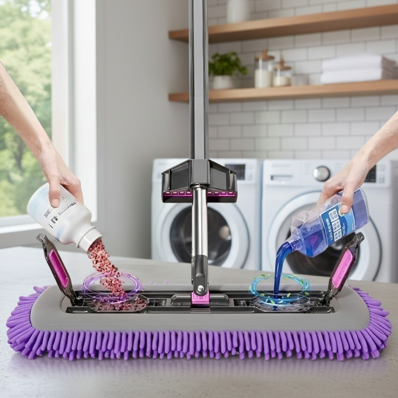 Wet Dry Flat Mop Flat Mop Big Absorbent Cleaning Solution Clip Cloth Hand Wash Free