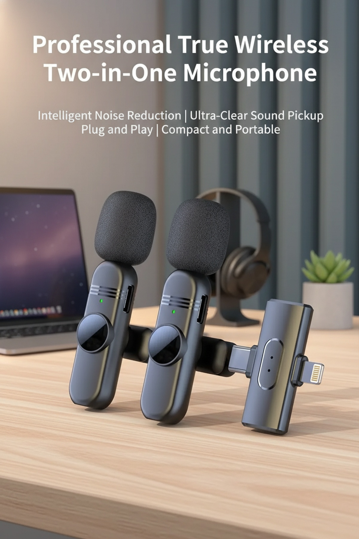Wireless lavalier mic with charging case