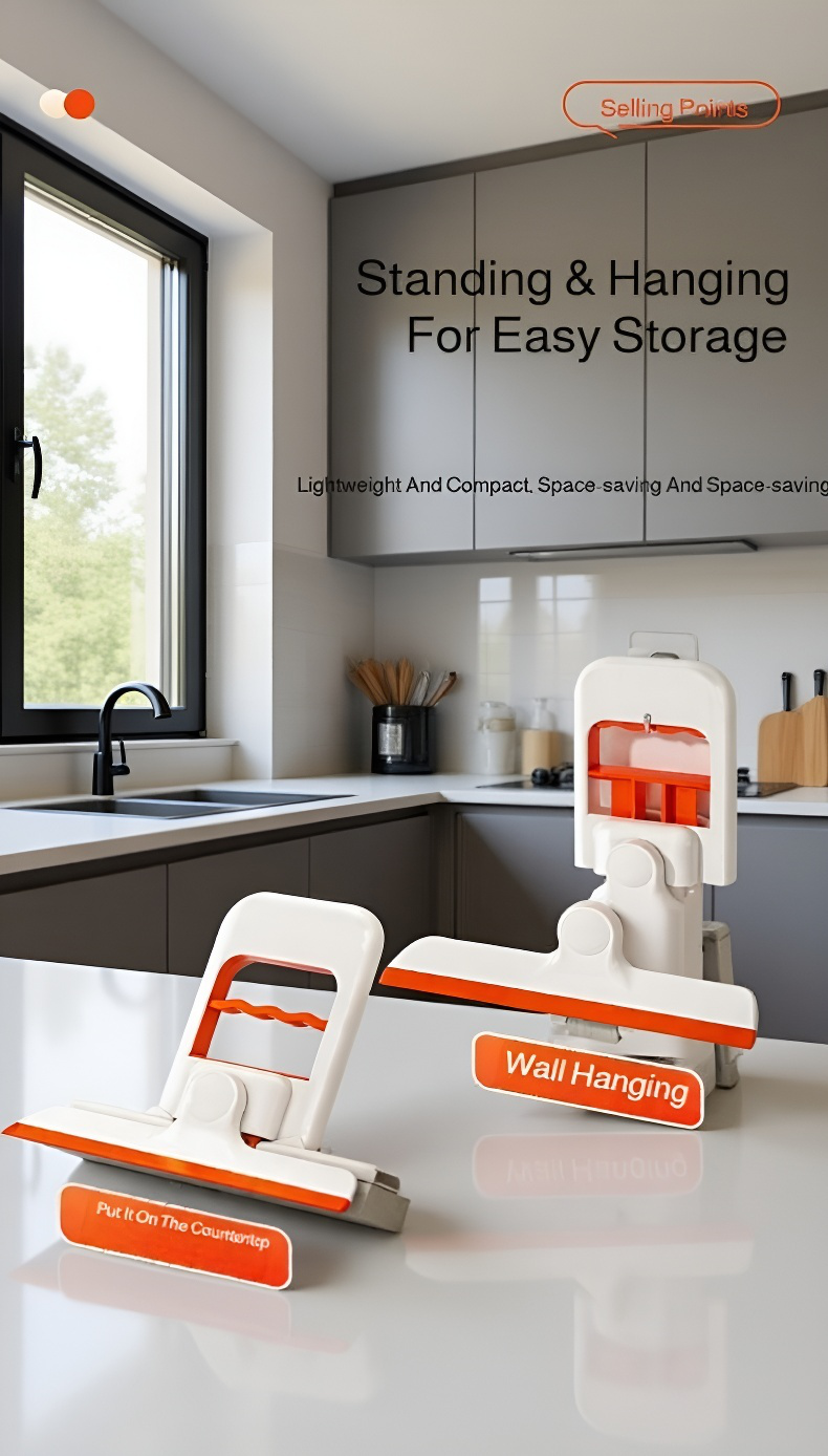 Multi-functional sponge mop with scraper for easy cleaning