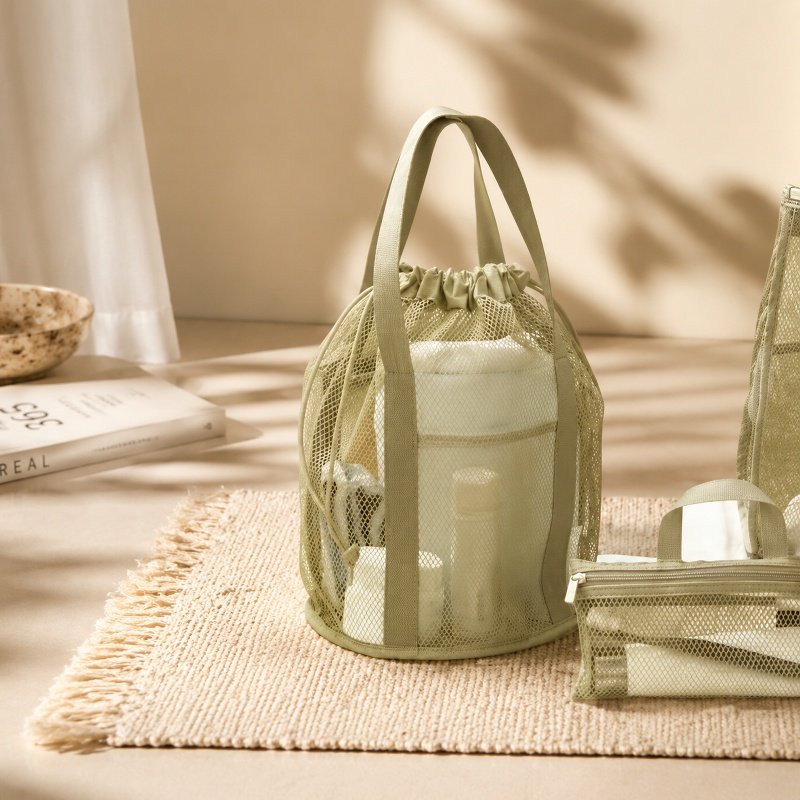Trousse de toilette pliable multifonction avec filet