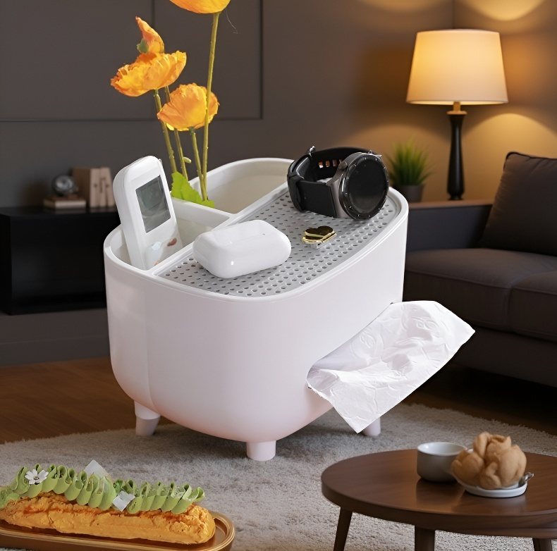 Multifunctional desktop tissue box for daily use