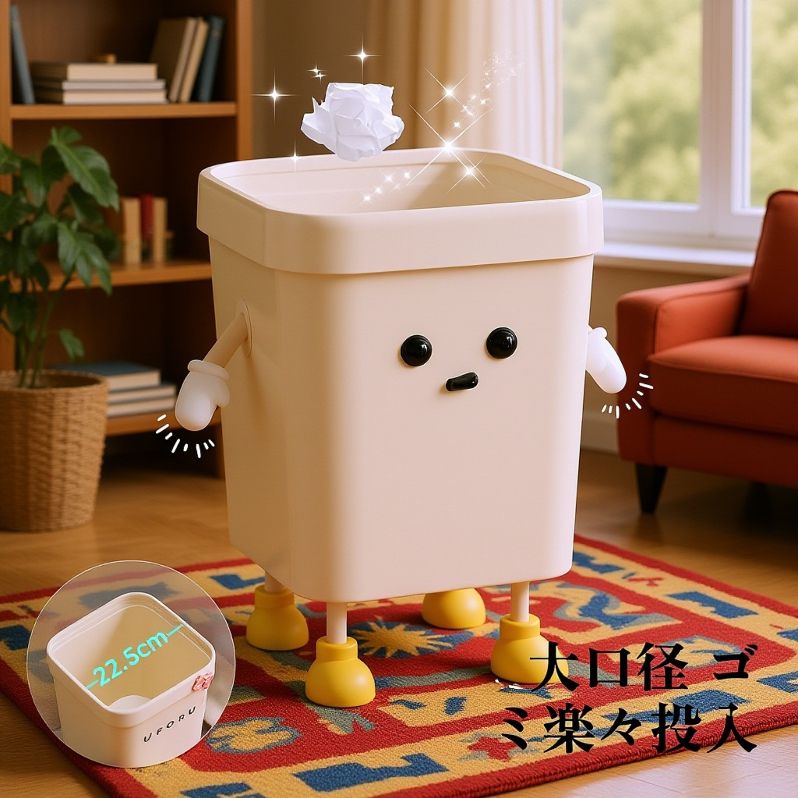 漫画風クリエイティブゴミ箱 寮・家庭用 おしゃれデザイン
