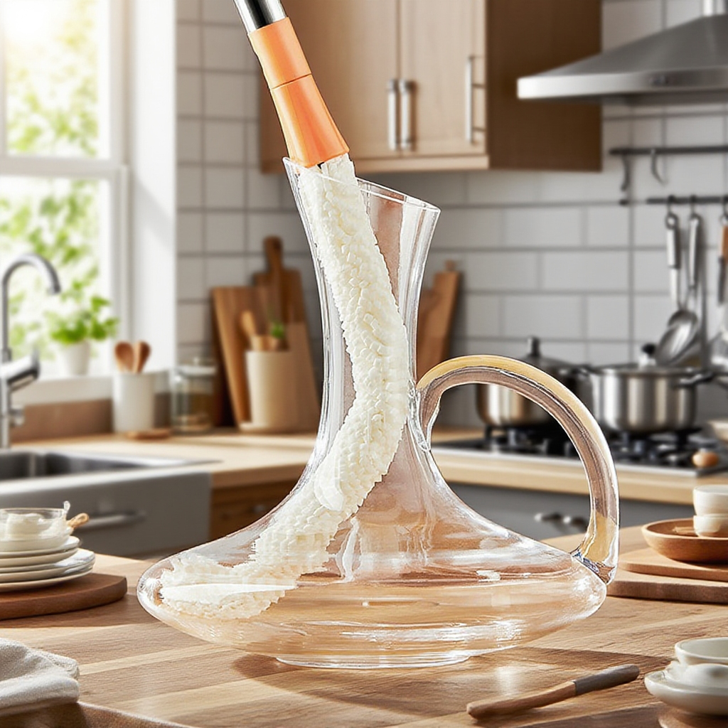 주방 다기능 구부릴 수 있는 부드러운 털 컵 브러시