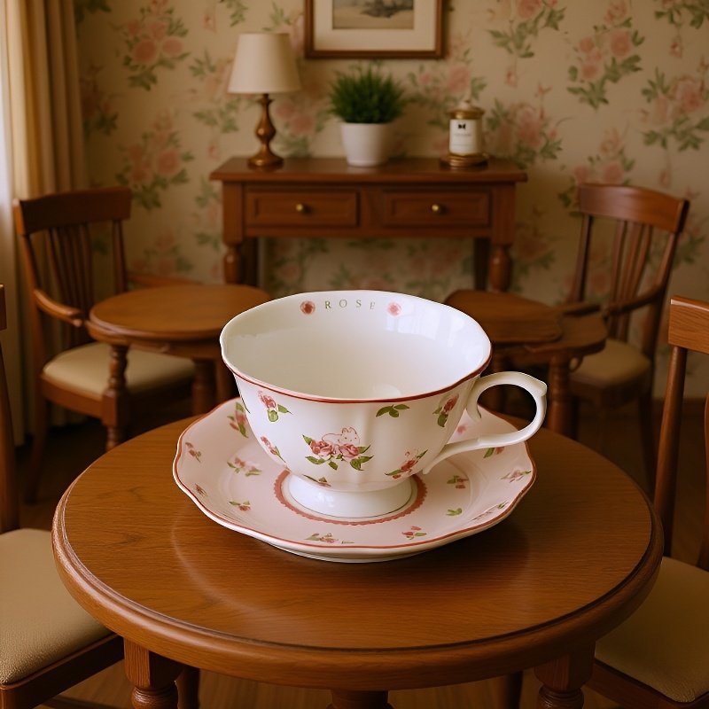 ヴィンテージのフランス製陶器製コーヒーカップ