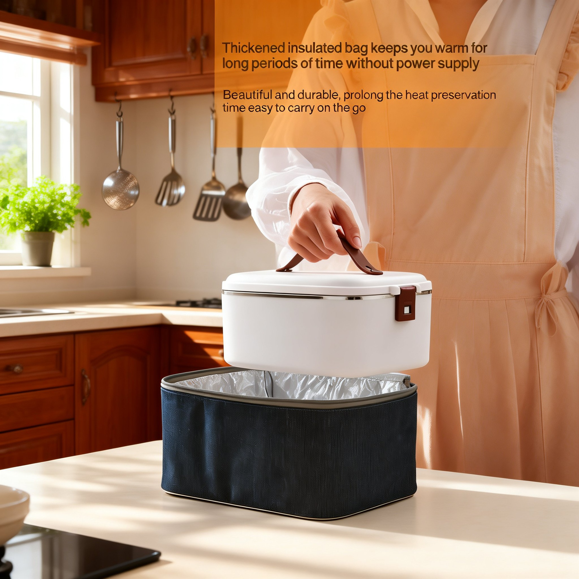 Multifunctional Large Capacity Water-Free Heating Rice Cooker Lunch Box