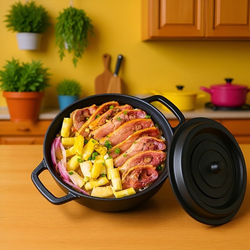 구식 두 귀 주철 무코팅 불끈끈냄비