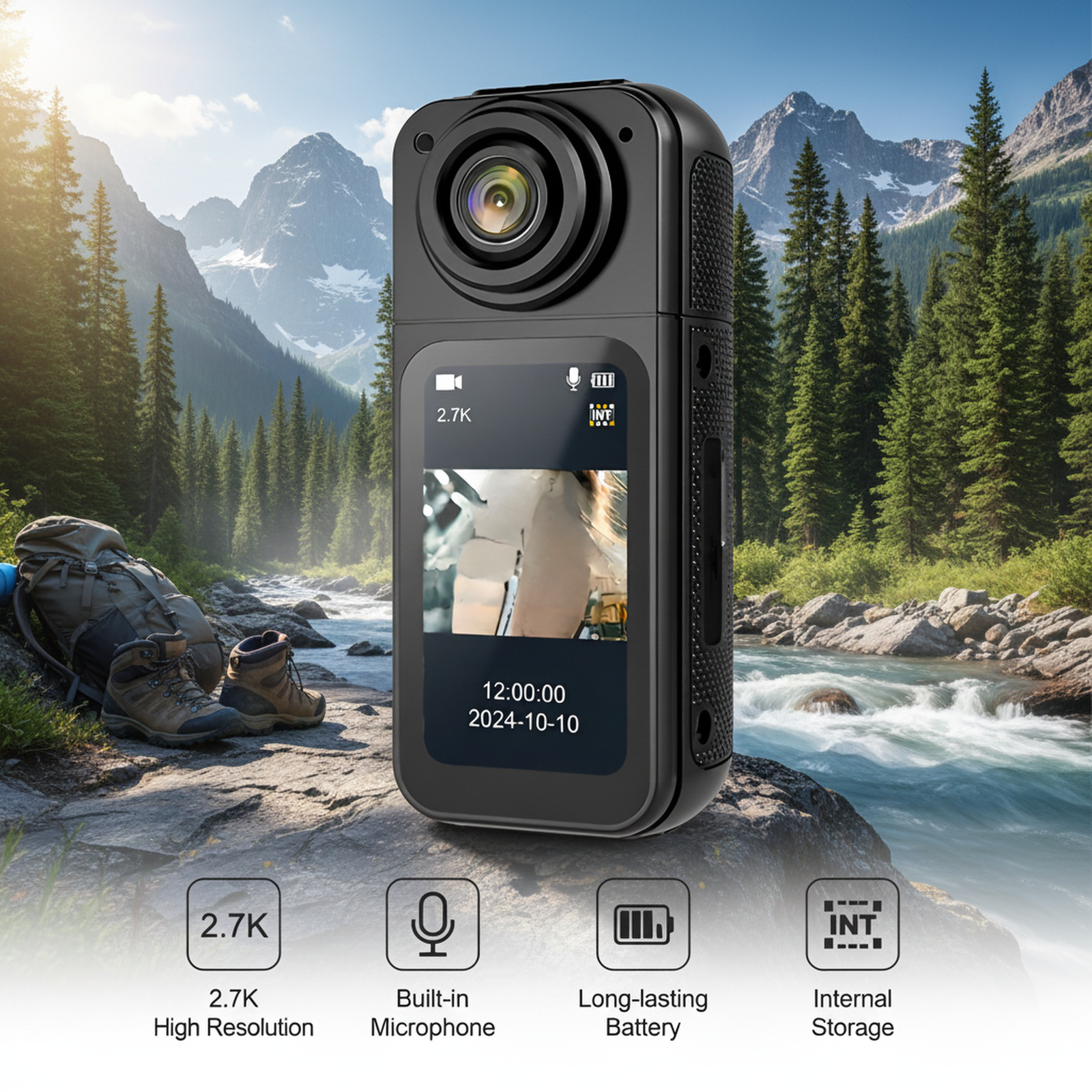 Adjustable Angle Mini Chest Camera for Outdoor Cycling