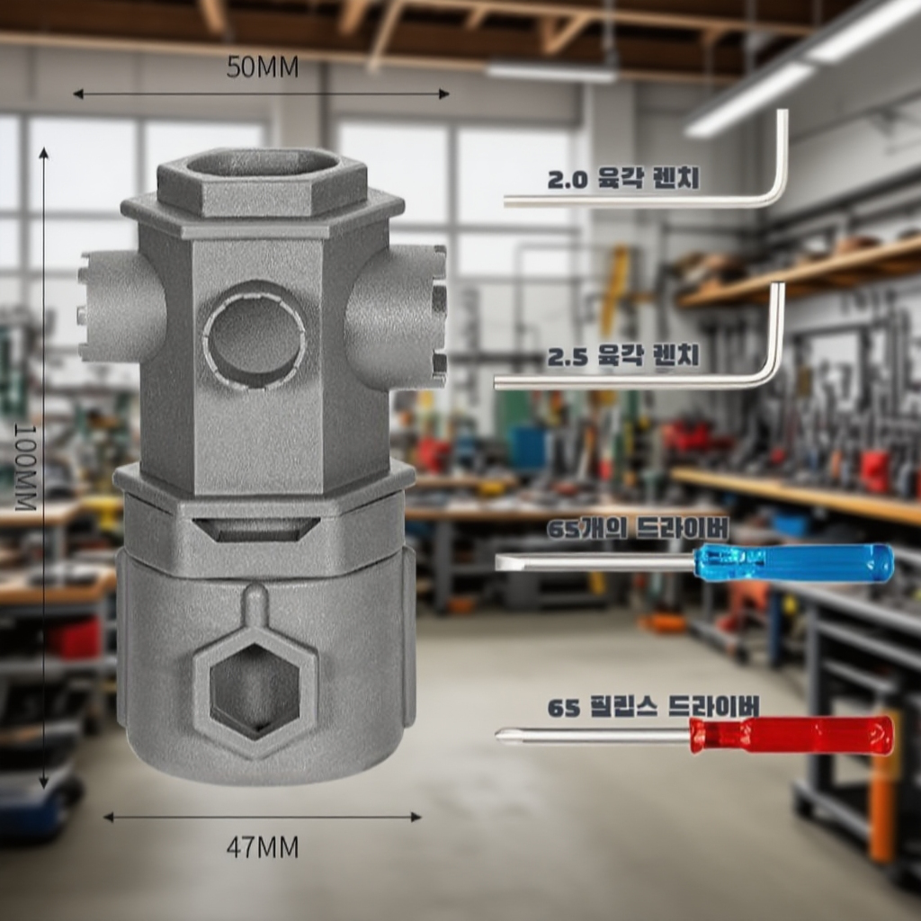 수도꼭지정비전용멀티렌치면대야수도꼭지설치탈착공구화장실노즐정비공구