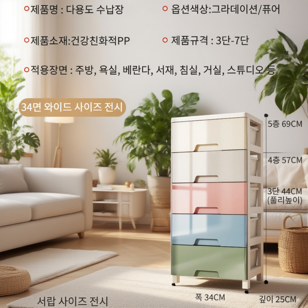 대용량 가정용 서랍형 수납장