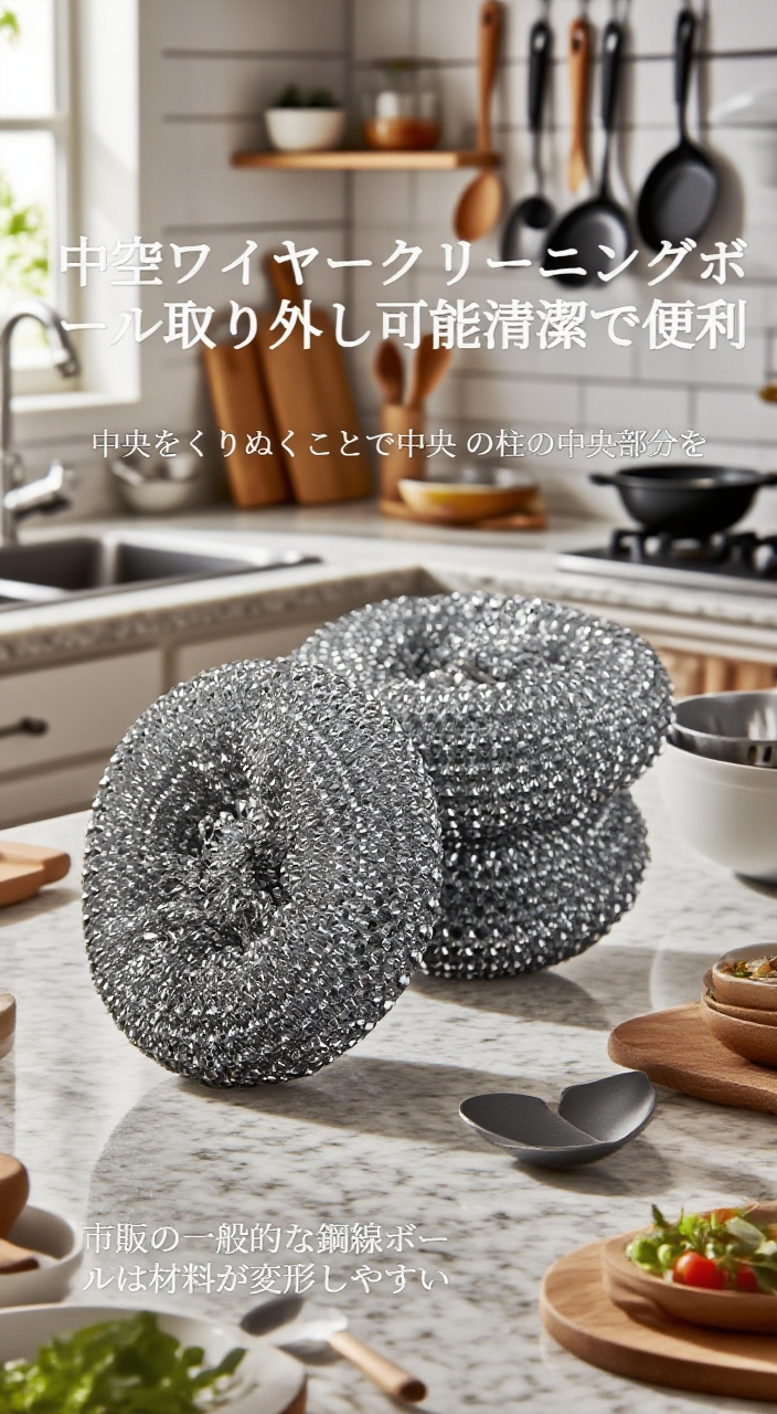 頑固な汚れを落とすワイヤーボールブラシ