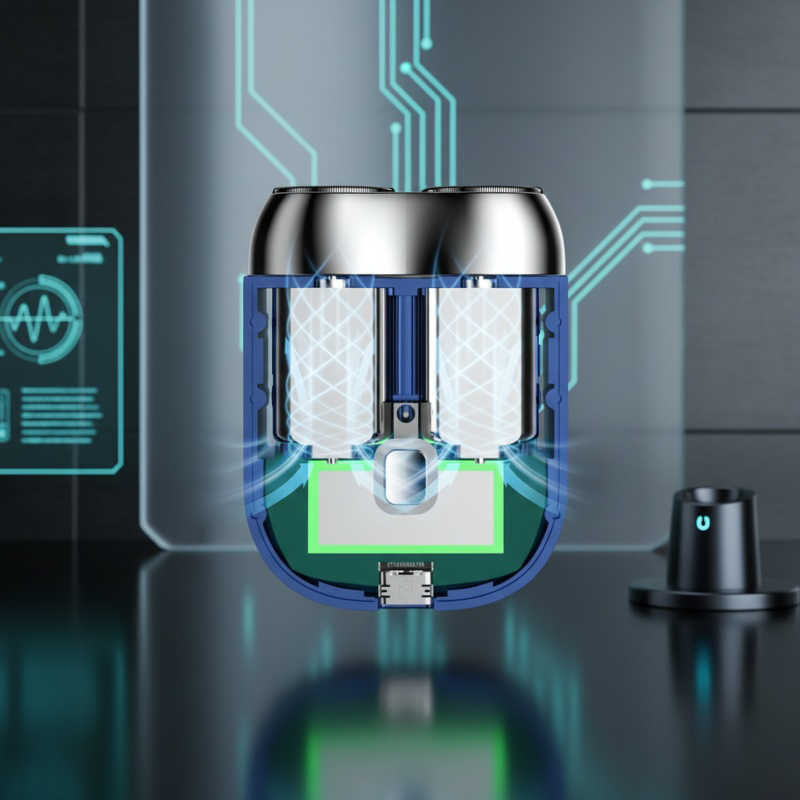 ミニ磁気両頭メンズ電気シェーバー充電可能