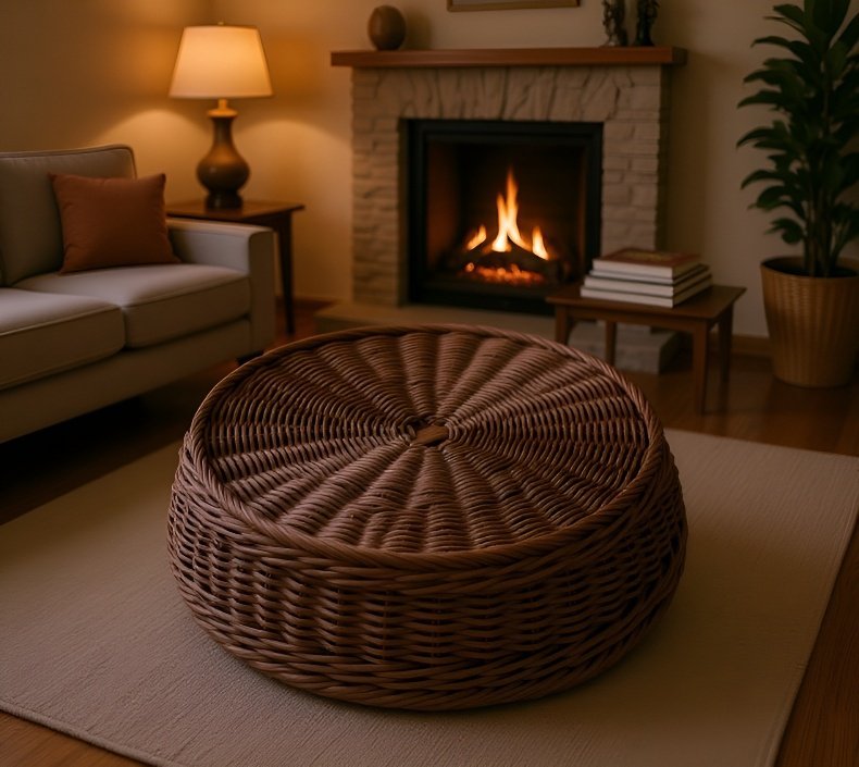 주방 수납용 모조 라탄 바구니