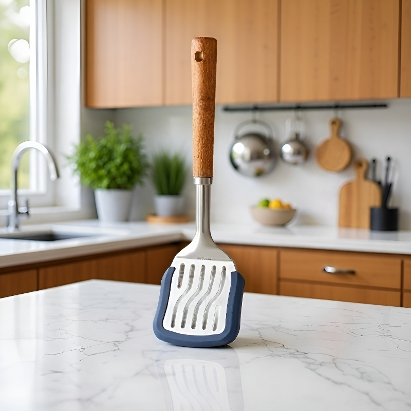 Long-lasting scratch-proof skillet on kitchen counter