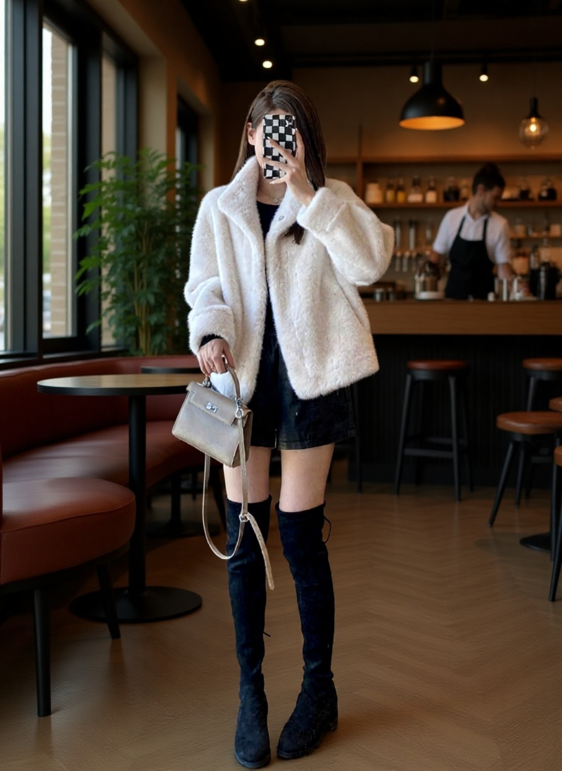 트렌디한 겨울 여성 아우터 스타일링