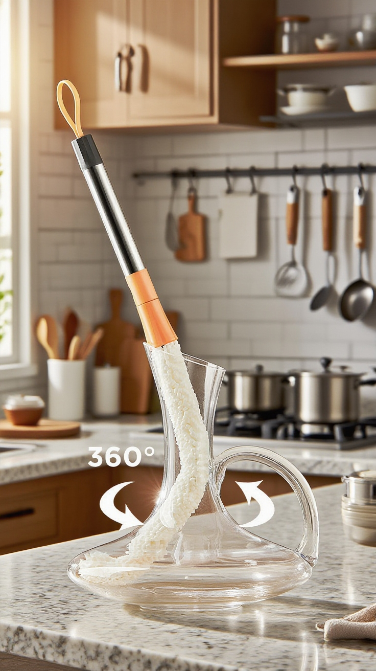 손쉽게 컵을 청소하는 구부릴 수 있는 브러시